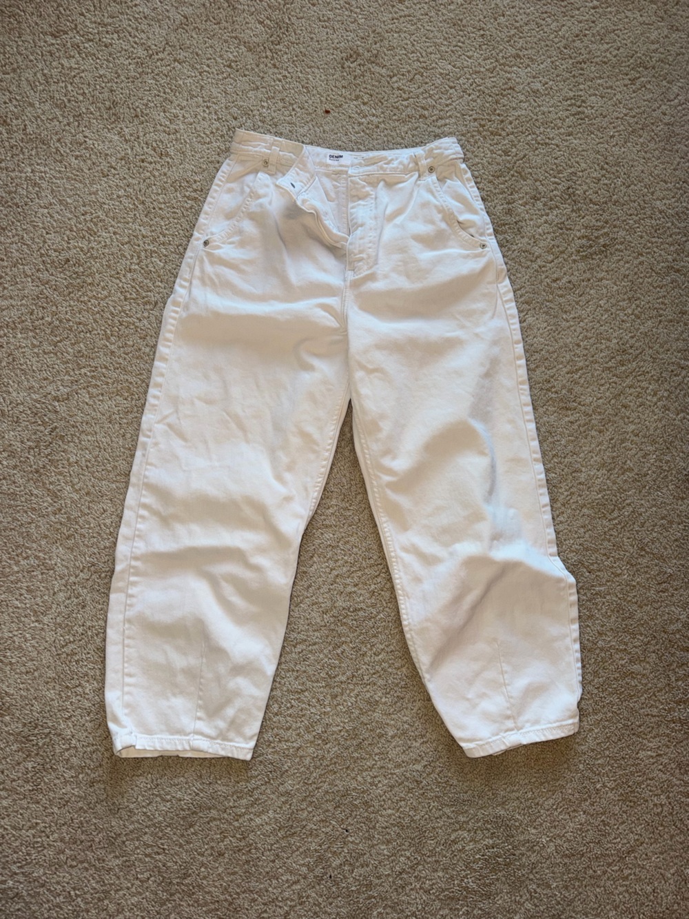 Bershka Kids White Jogger-Style Sweatpants